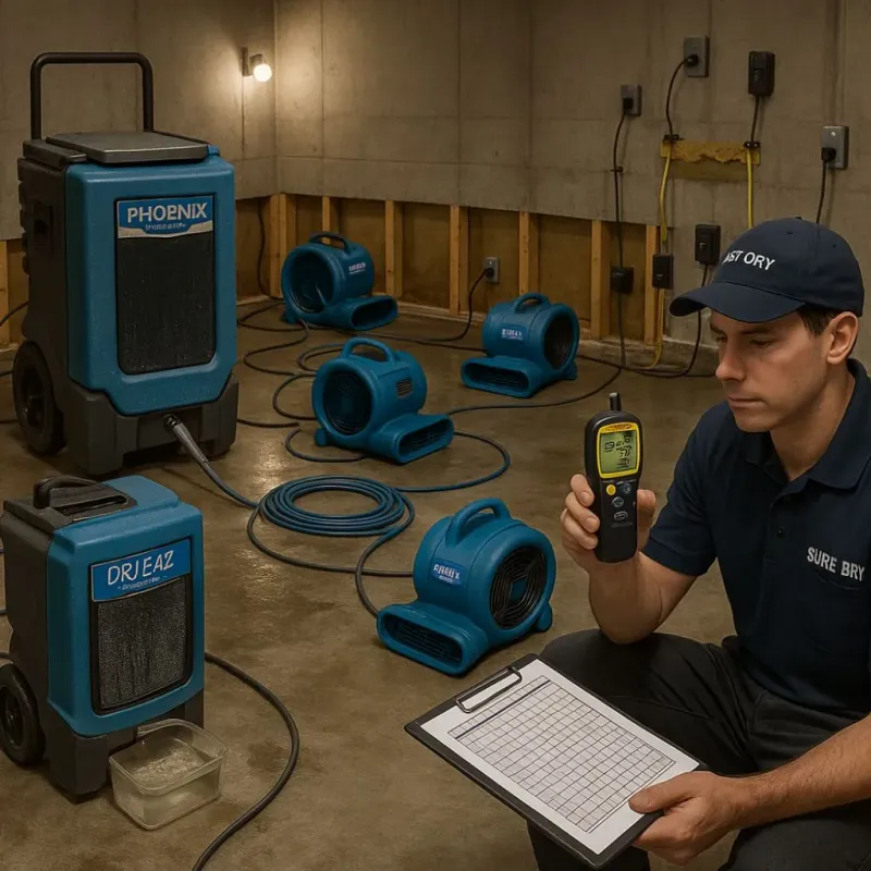 Structural Drying and Dehumidification process in West Elsdon, IL